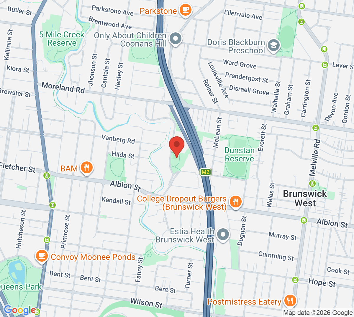 Map of Fraser Reserve - Glencairn Tennis Club