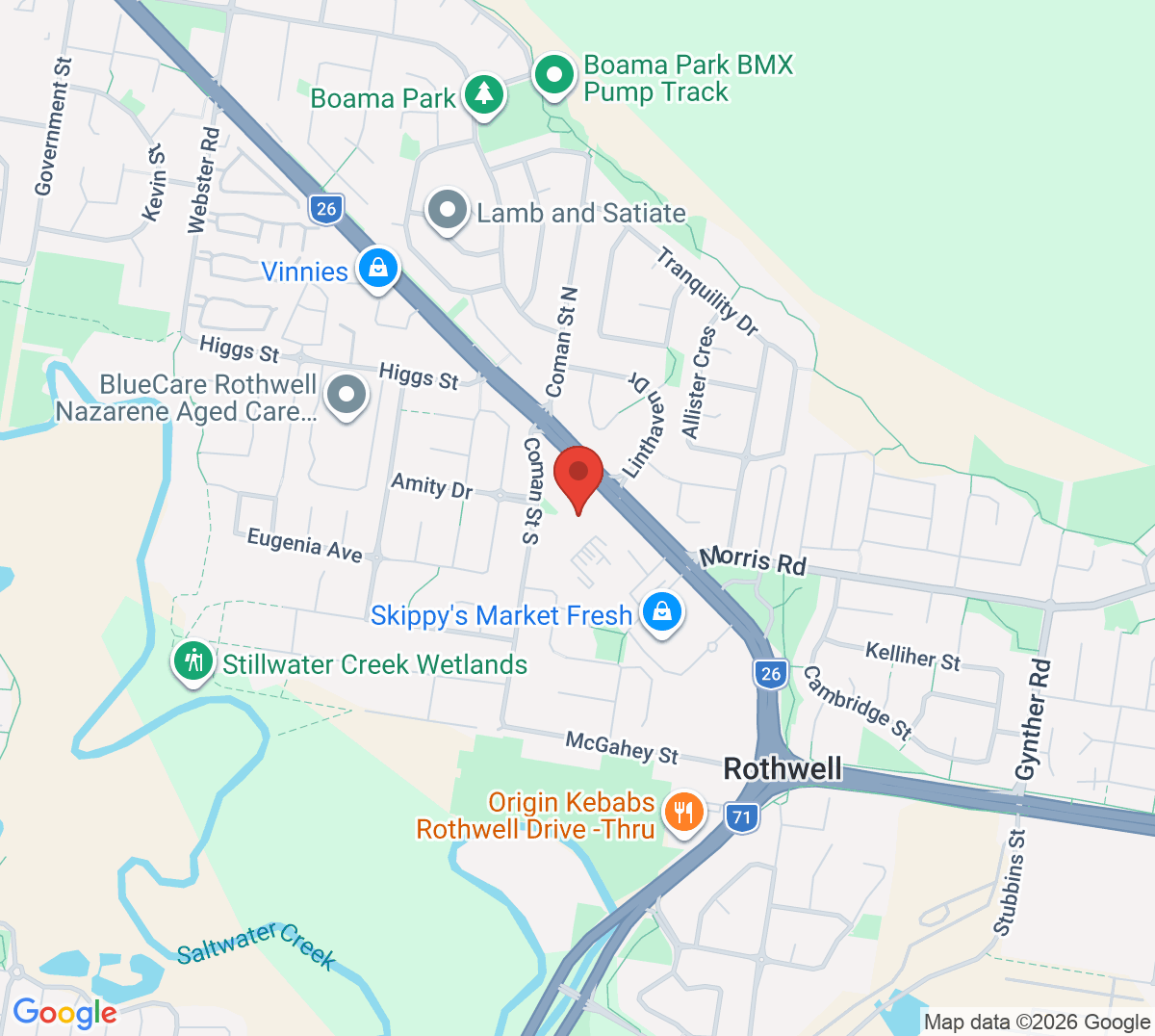 Map of Frawleys Tennis Club