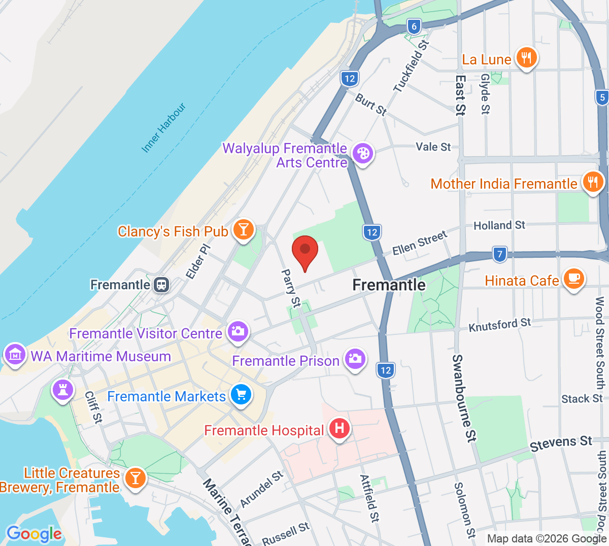 Map of TennisFreo - Fremantle Lawn Tennis Club