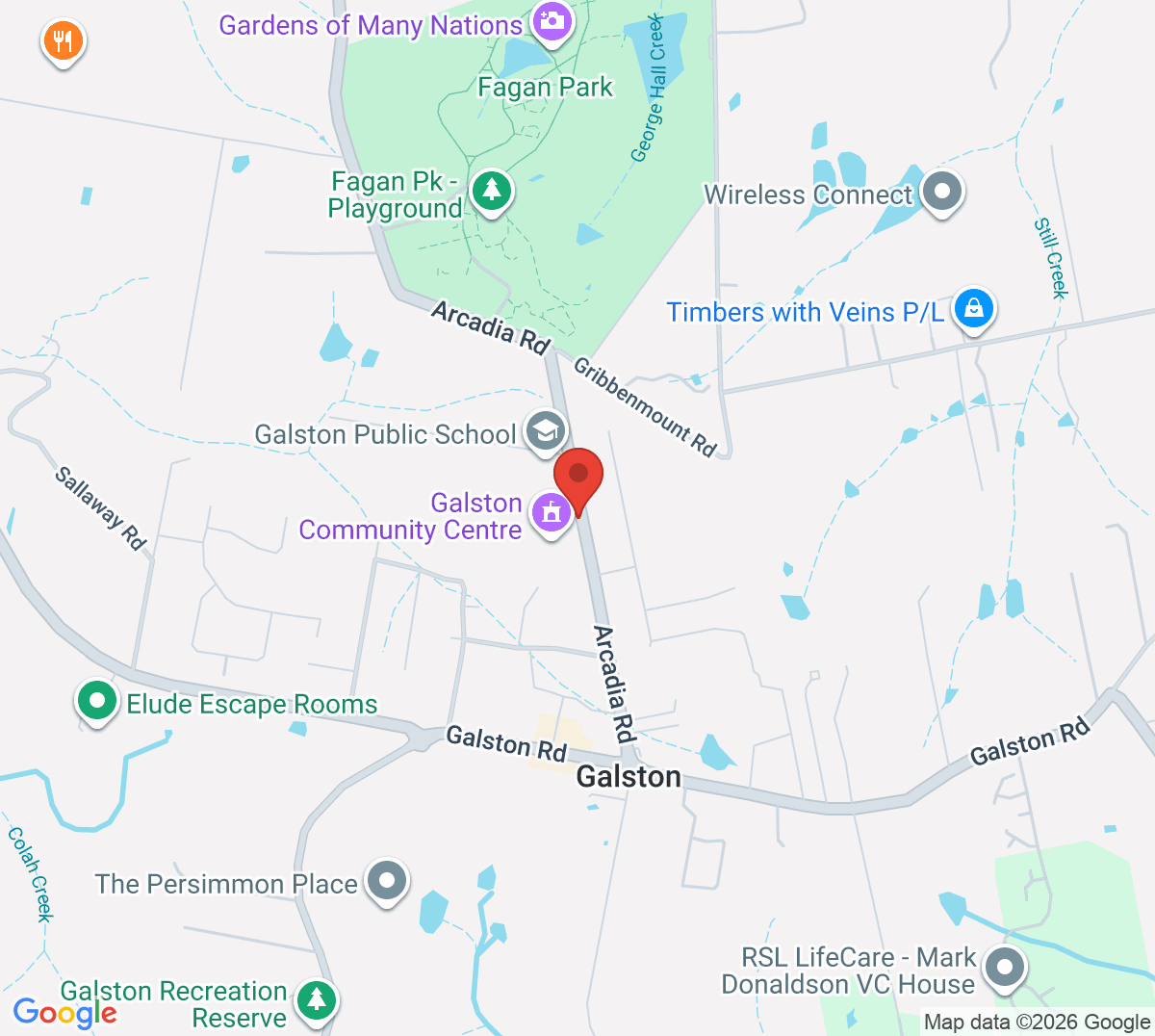 Map of GalstonTennis Courts