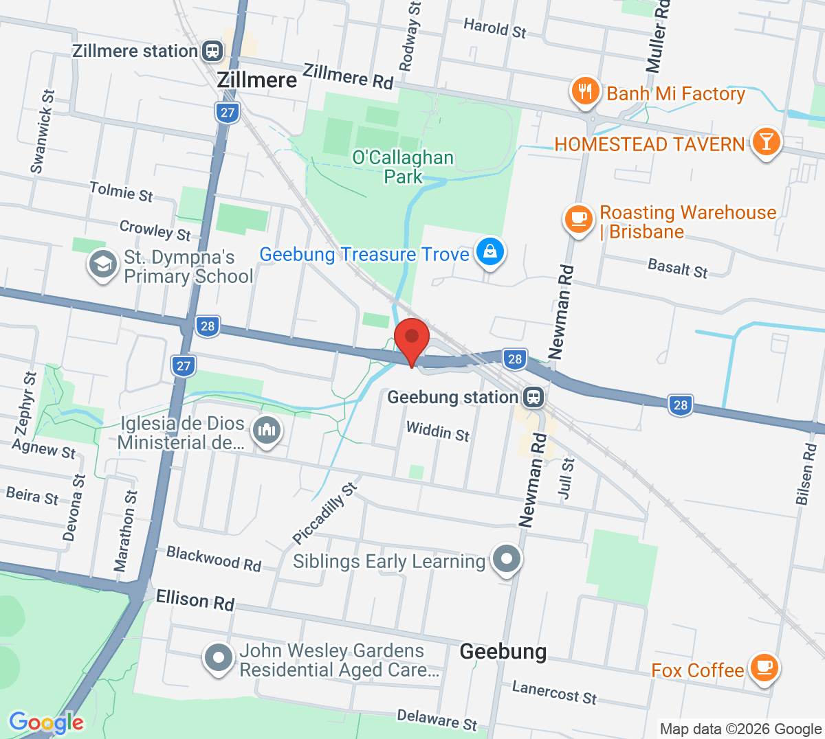 Map of Geebung Tennis Centre