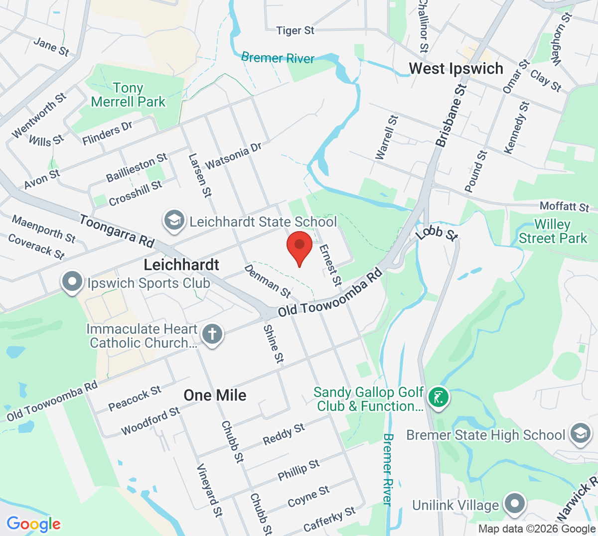 Map of George Alder Tennis Centre