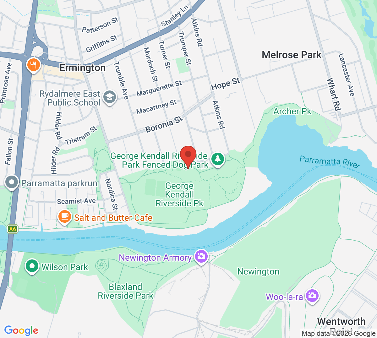 Map of George Kendall Riverside Park