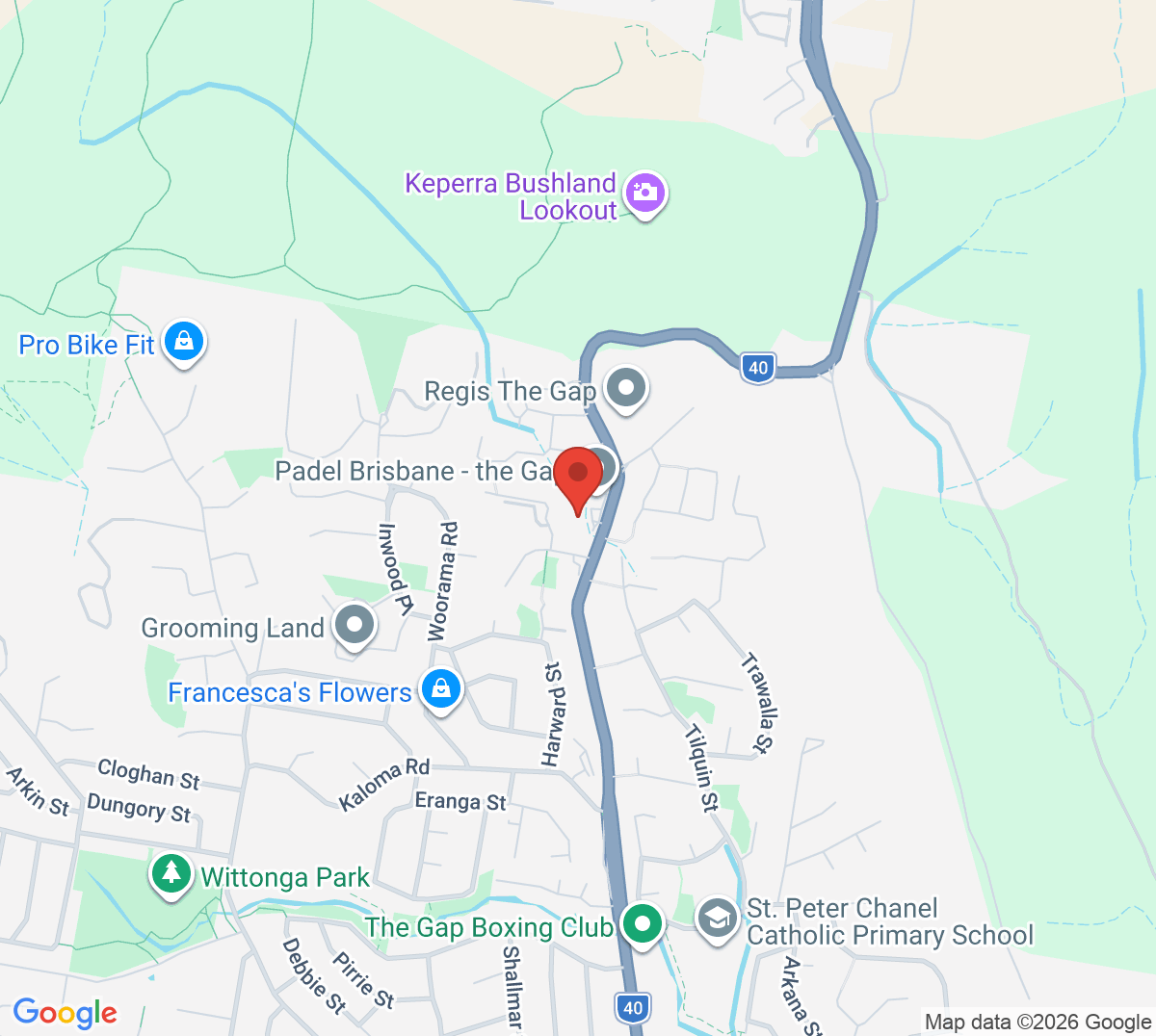 Map of The Tennis Club – The Gap