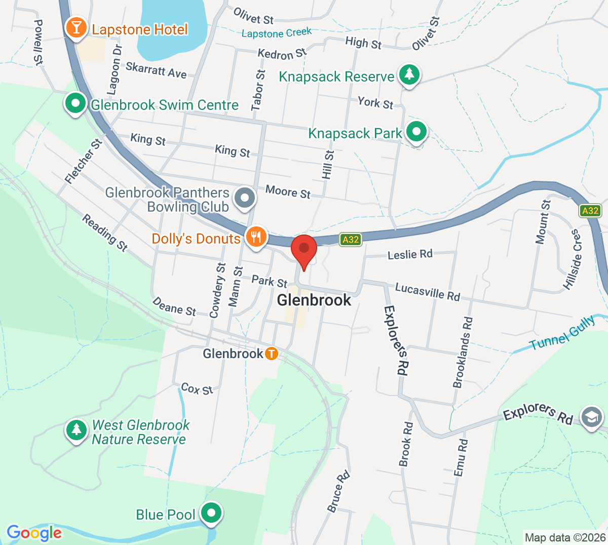 Map of Glenbrook Tennis Courts