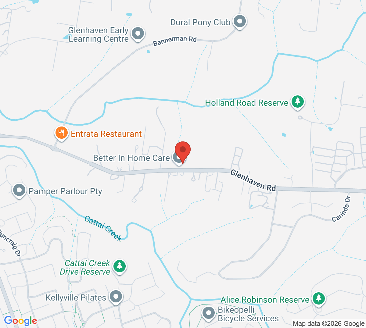 Map of Glenhaven Tennis Court