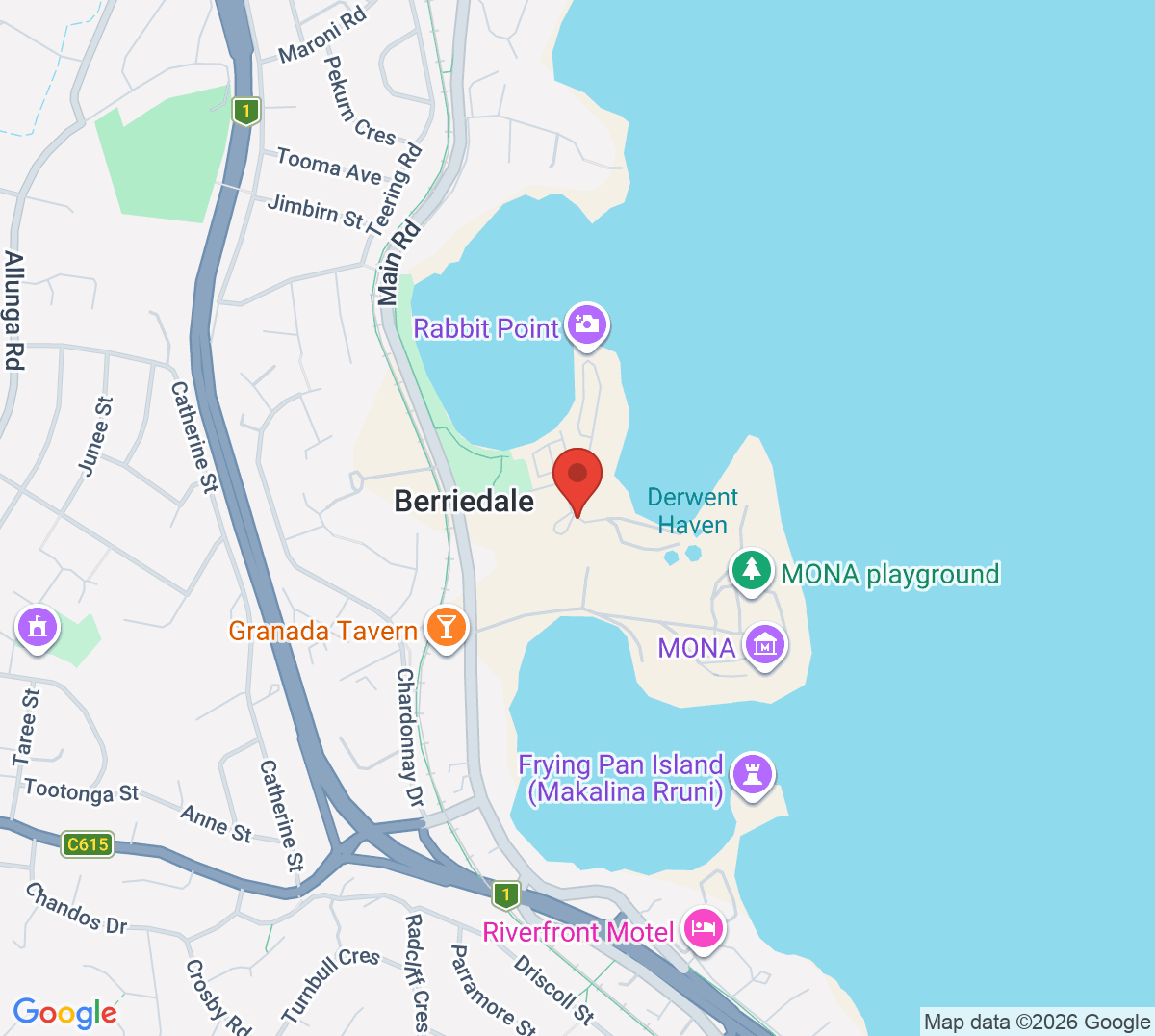 Map of Glenorchy City Tennis Club