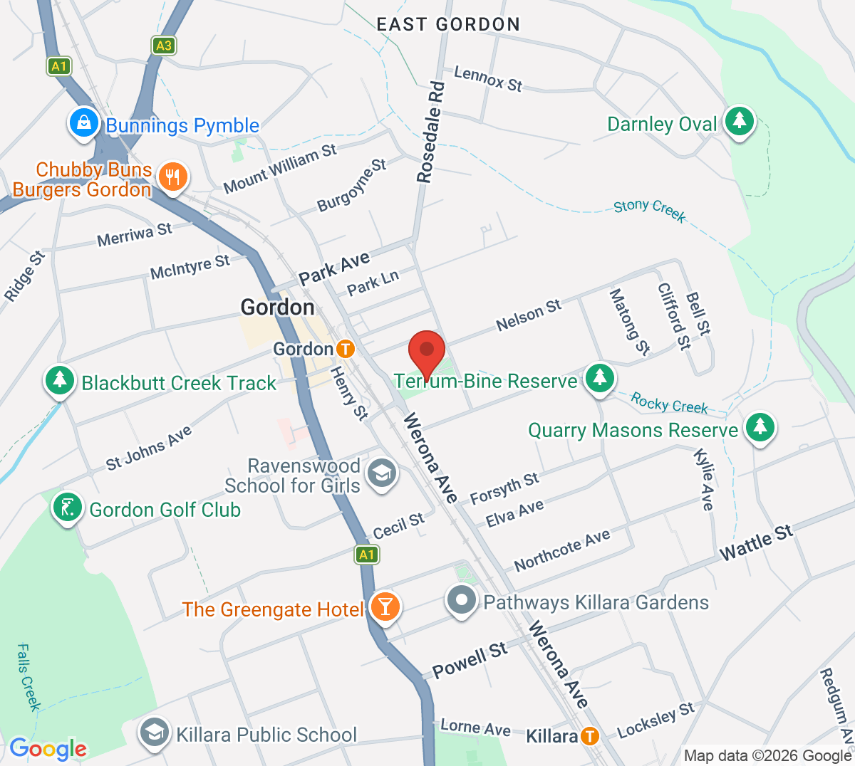 Map of Gordon Recreation Grounds