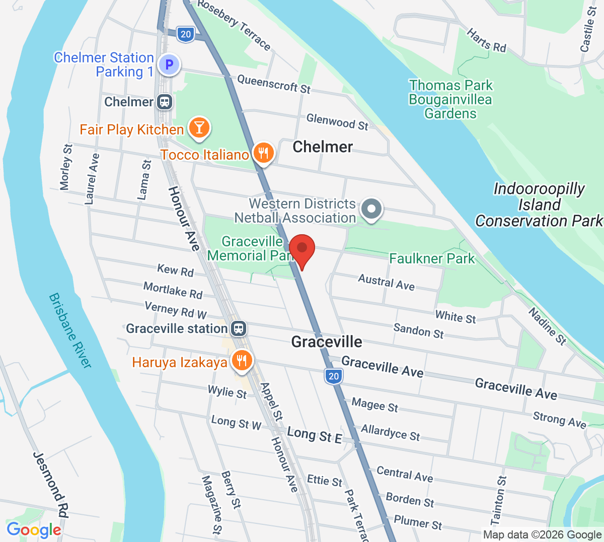 Map of Graceville Tennis Courts