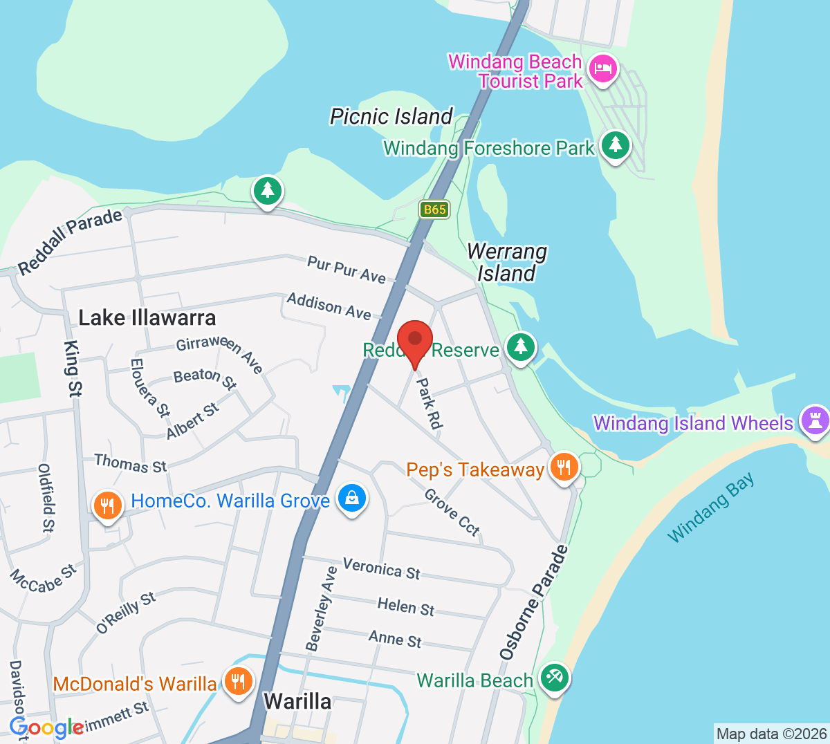 Map of Graham Park Tennis Courts