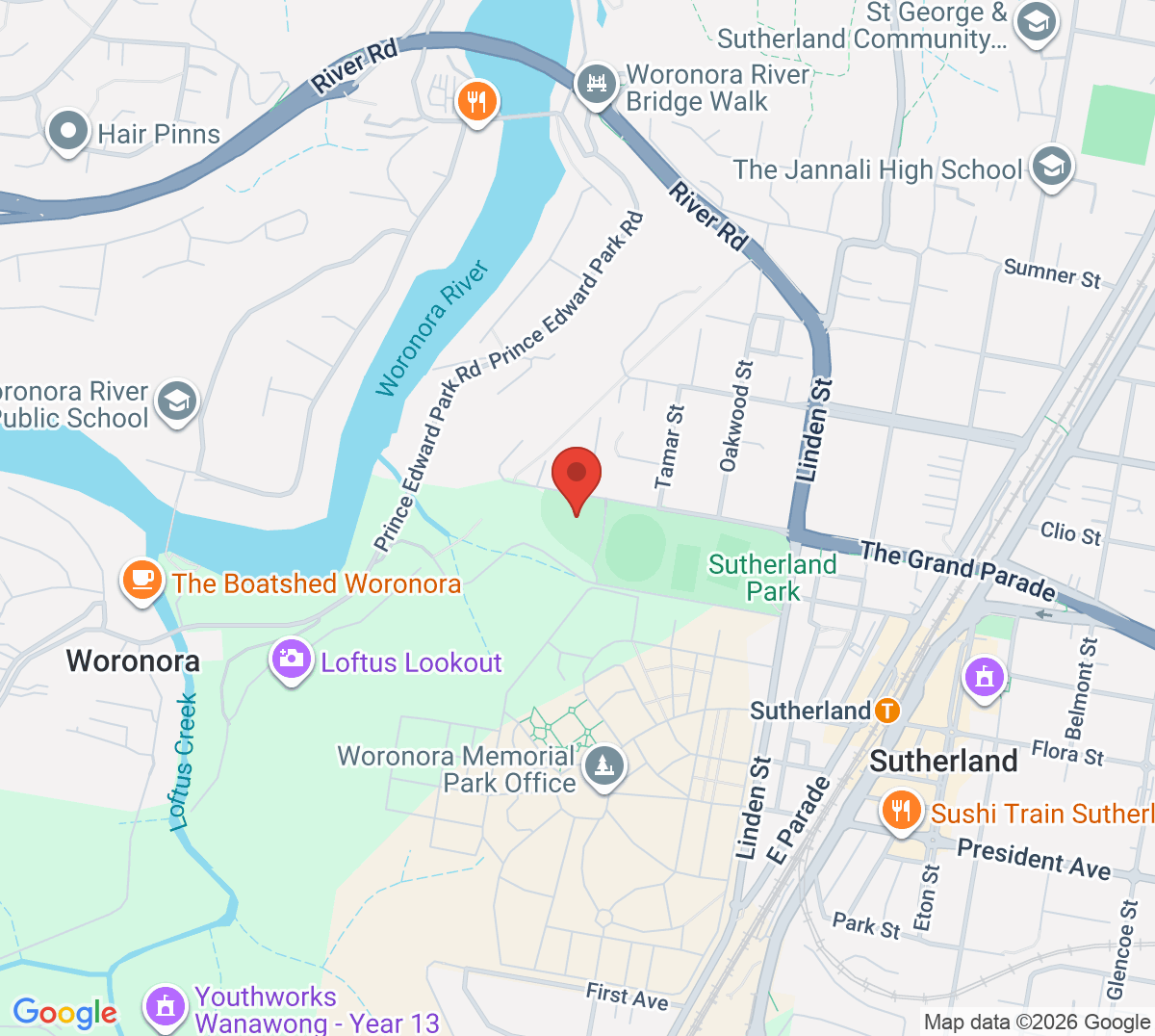 Map of Grand Parade Tennis Courts