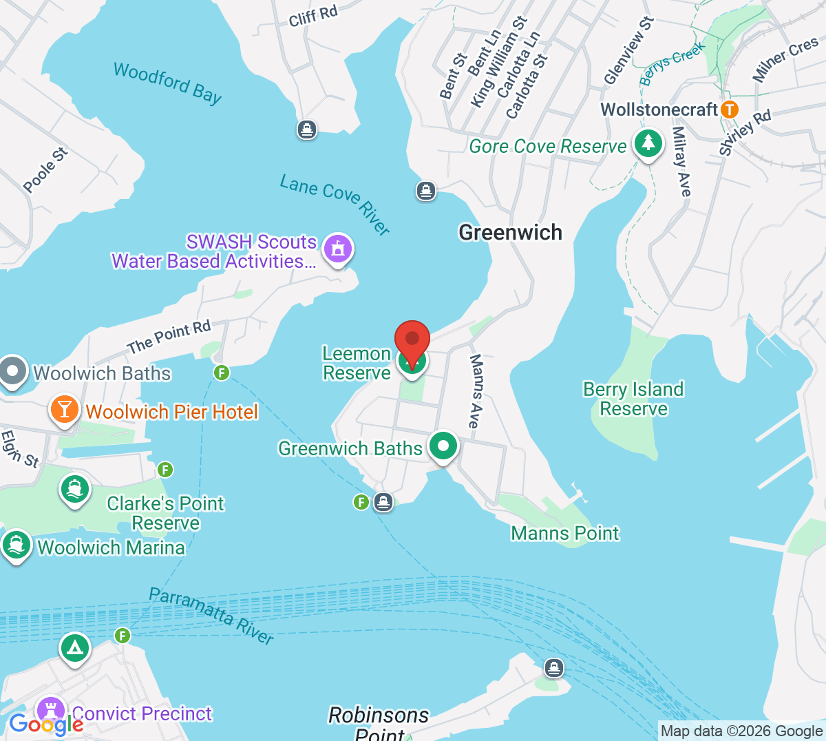 Map of Greenwich Tennis Club