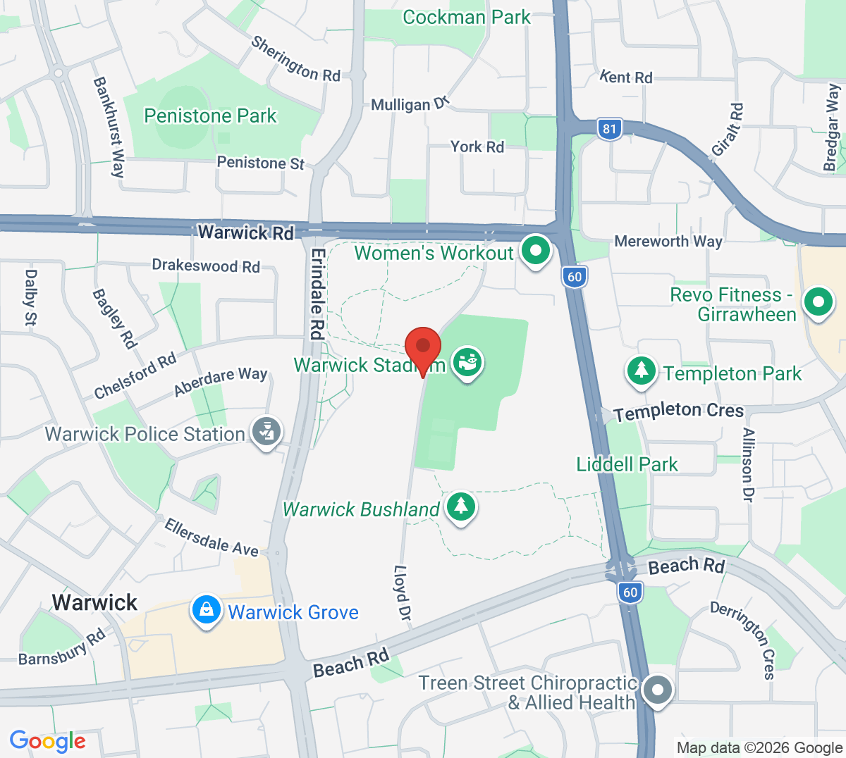 Map of Greenwood Tennis Club
