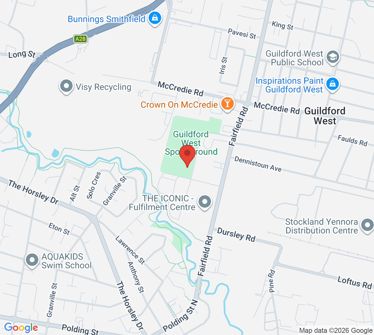Map of Guildford Tennis Centre
