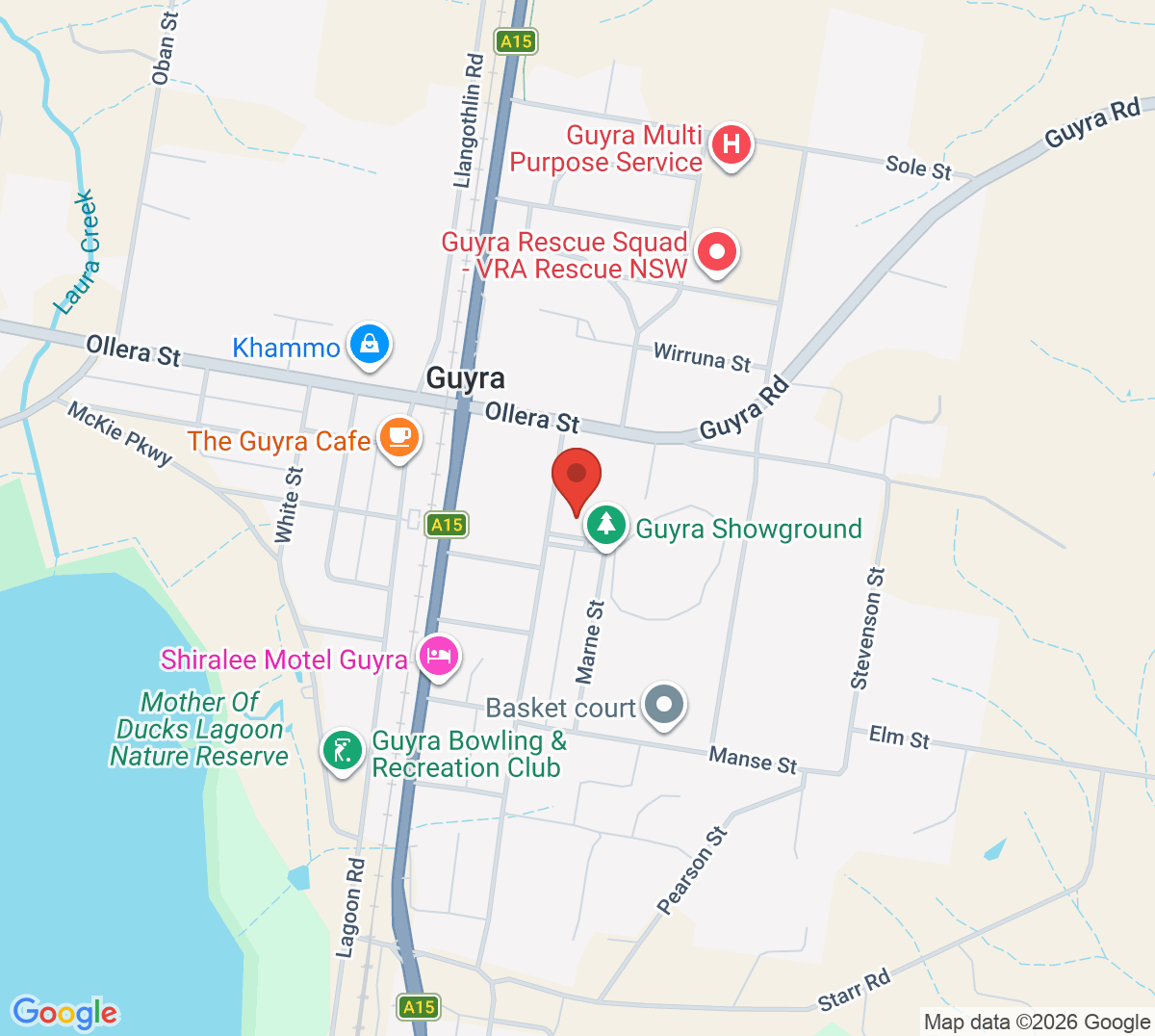 Map of Guyra Recreation Ground Tennis
