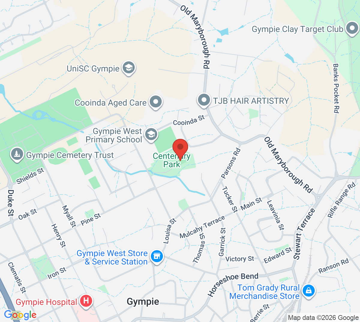 Map of Gympie & District Tennis Association