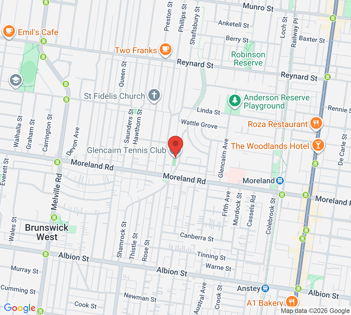 Map of Haig Avenue - Glencairn Tennis Club