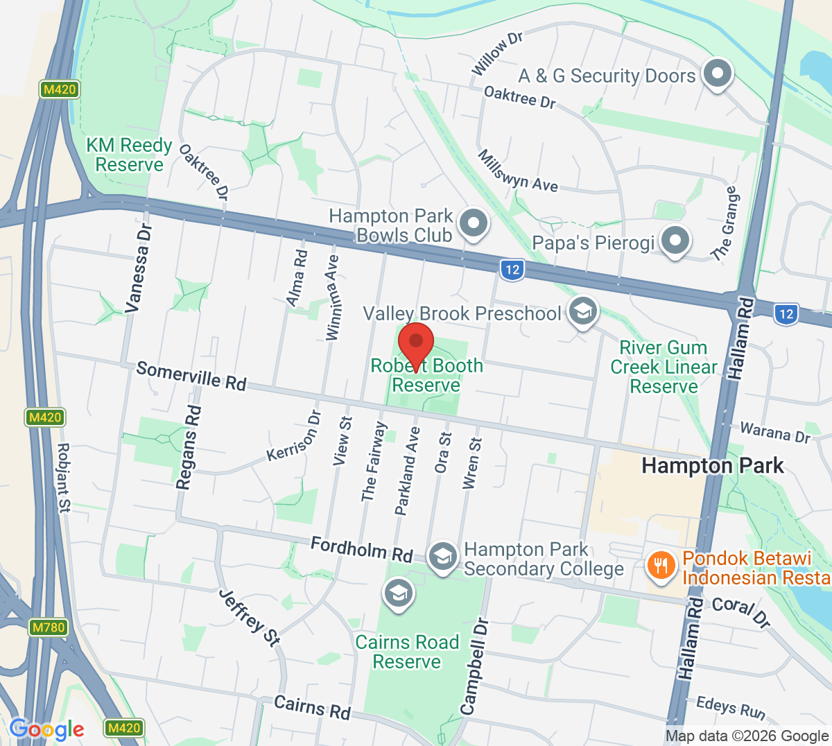 Map of Hampton Park Tennis Club