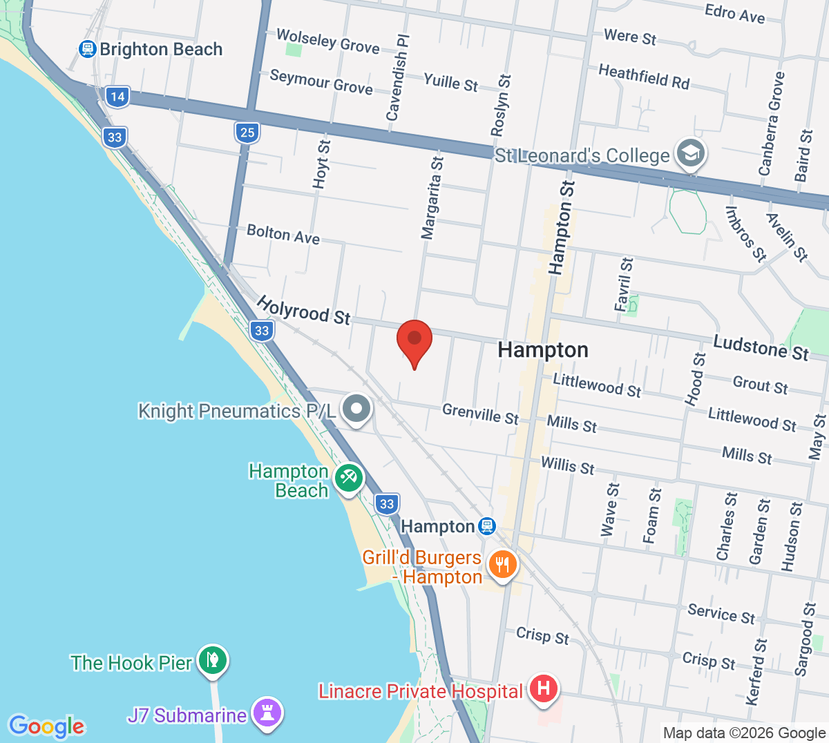 Map of Hampton Tennis Club