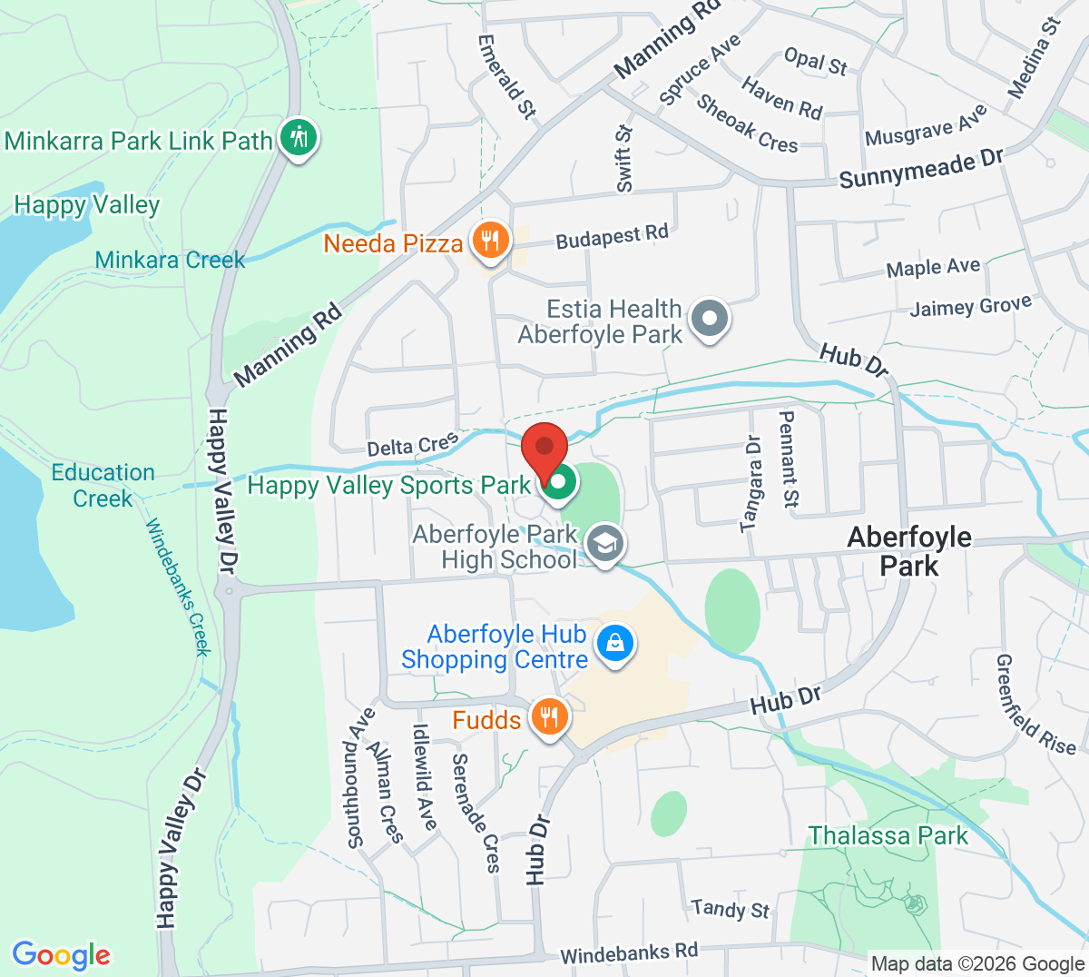 Map of Happy Valley Tennis Club