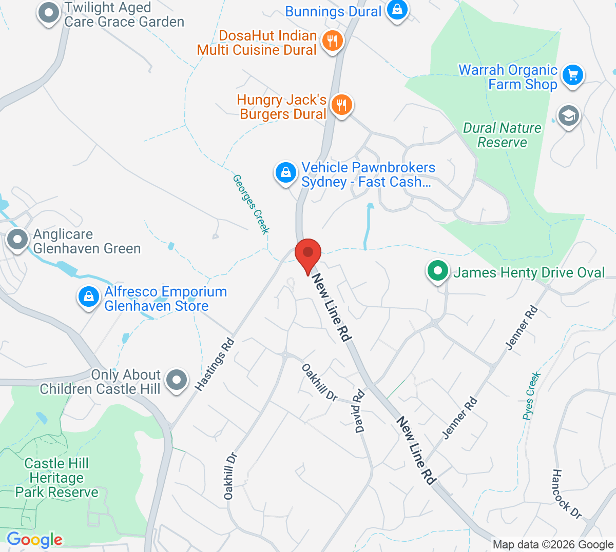 Map of Hastings Park Tennis Complex