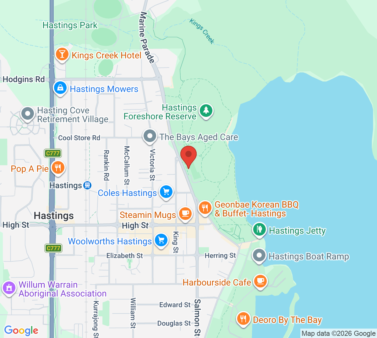 Map of Hastings Tennis Club