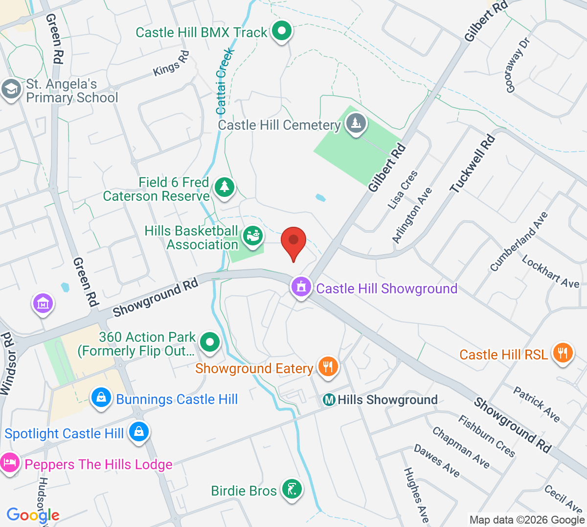 Map of Caterson Tennis Centre