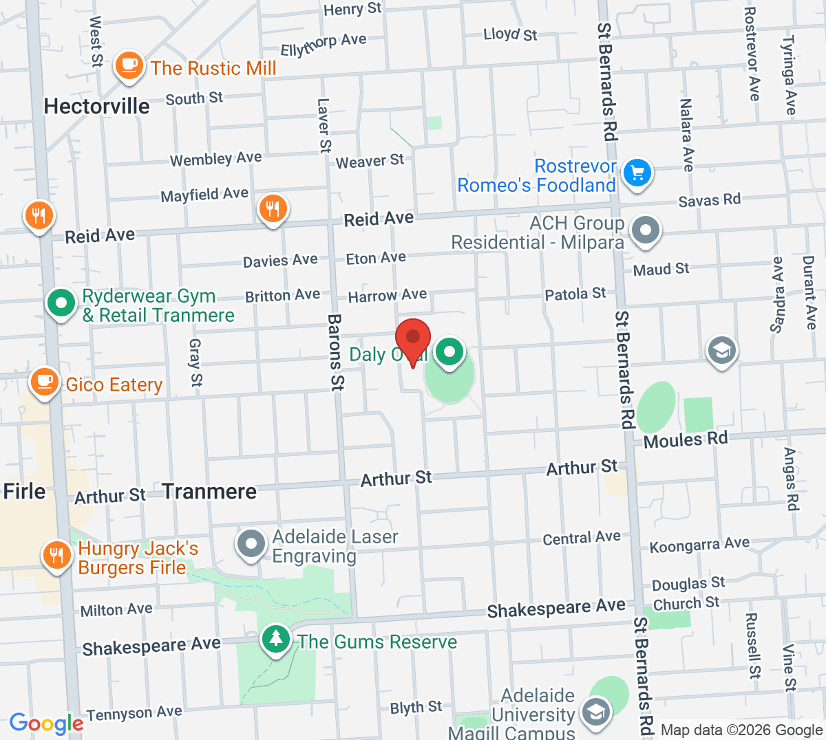 Map of Hectorville Sporting & Community Club