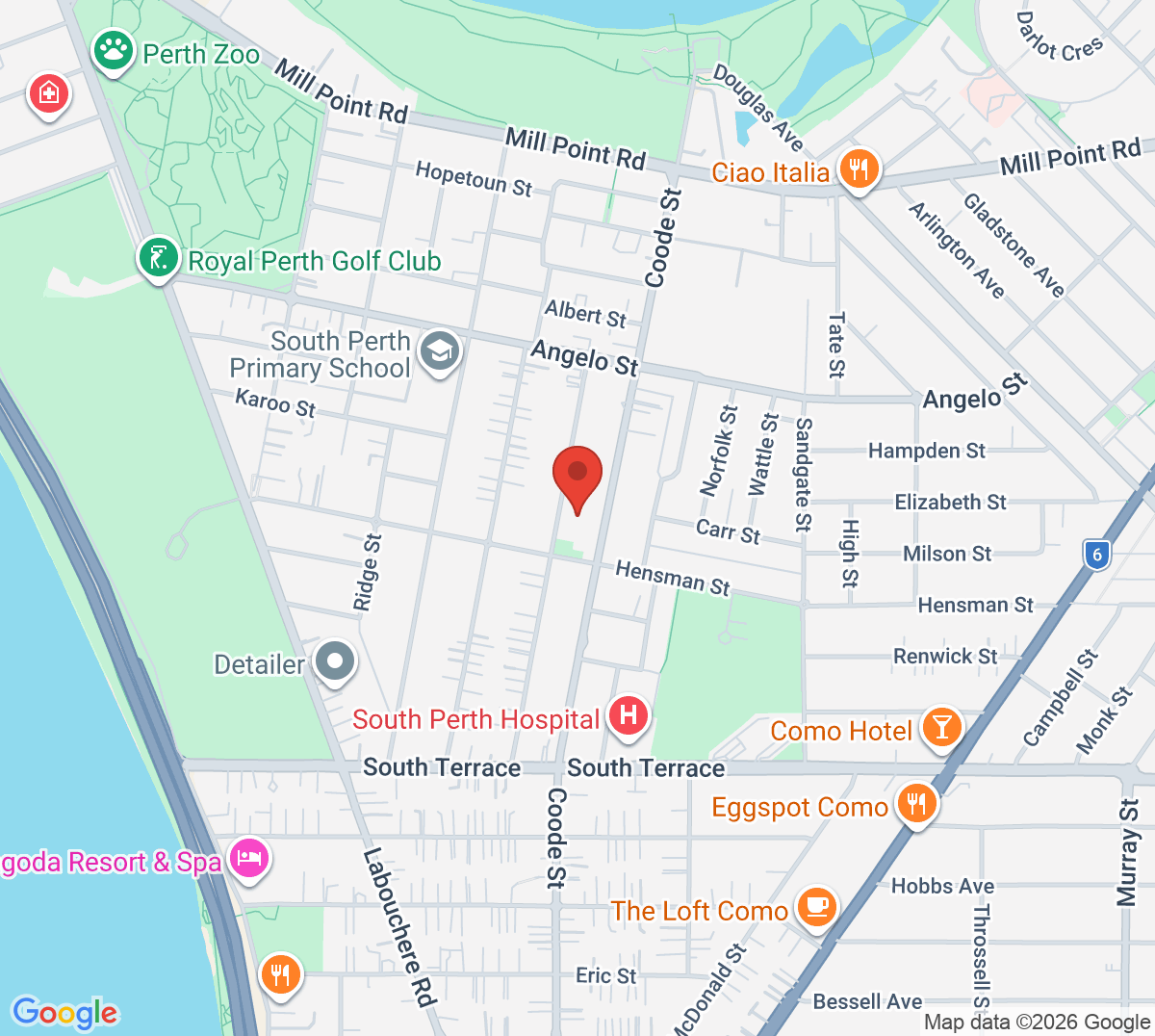 Map of Hensman Park Tennis Club