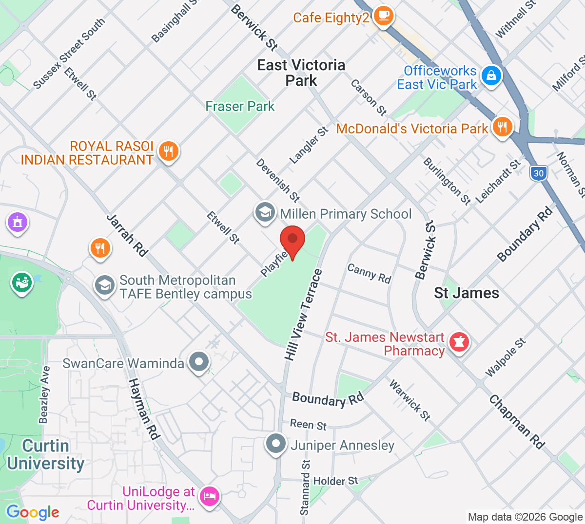 Map of Higgins Park Tennis Club