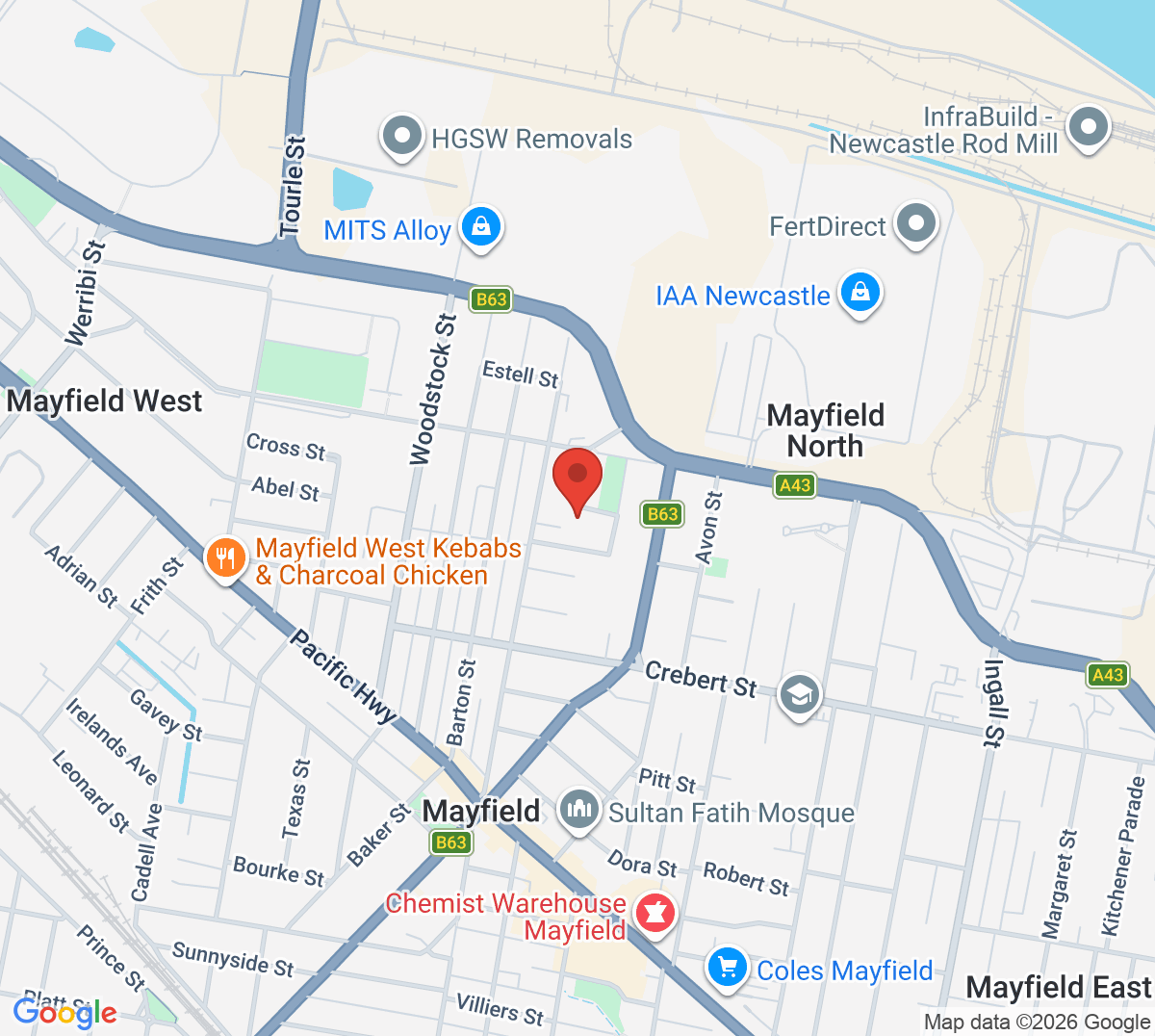 Map of Hillcrest Tennis Club