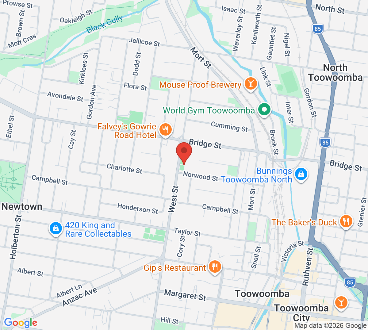 Map of Holy Name Tennis Club