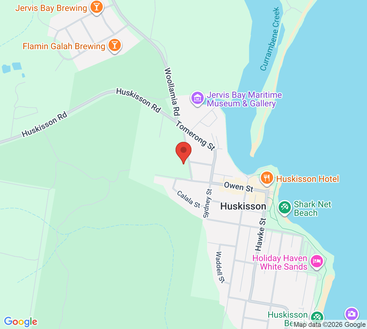 Map of Huskisson Tennis Courts