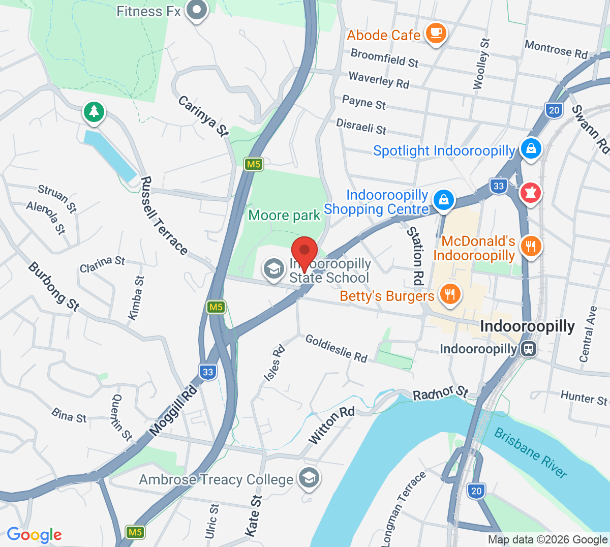 Map of Indooroopilly State School