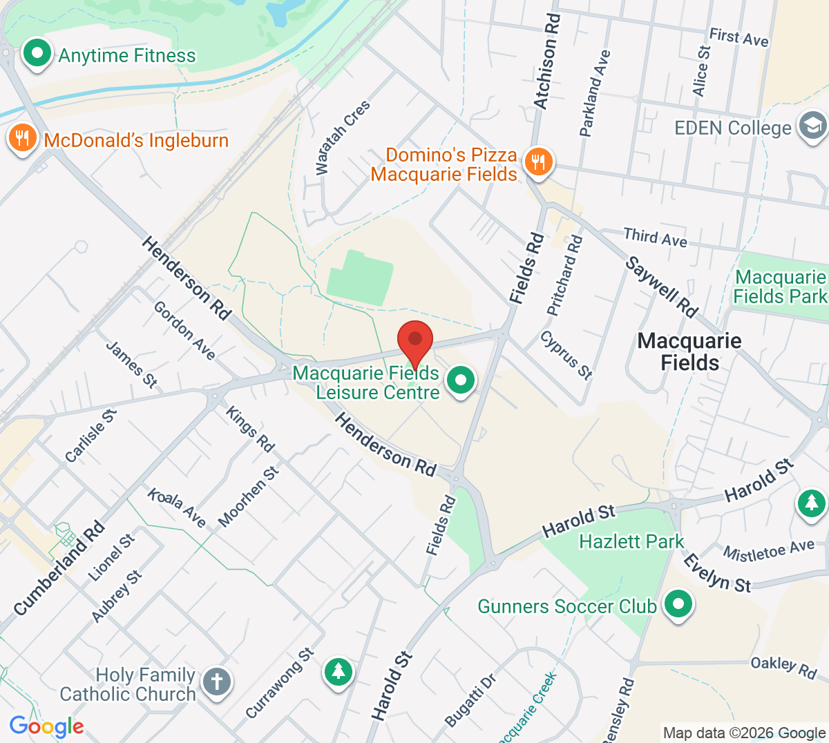 Map of Ingleburn Tennis Club