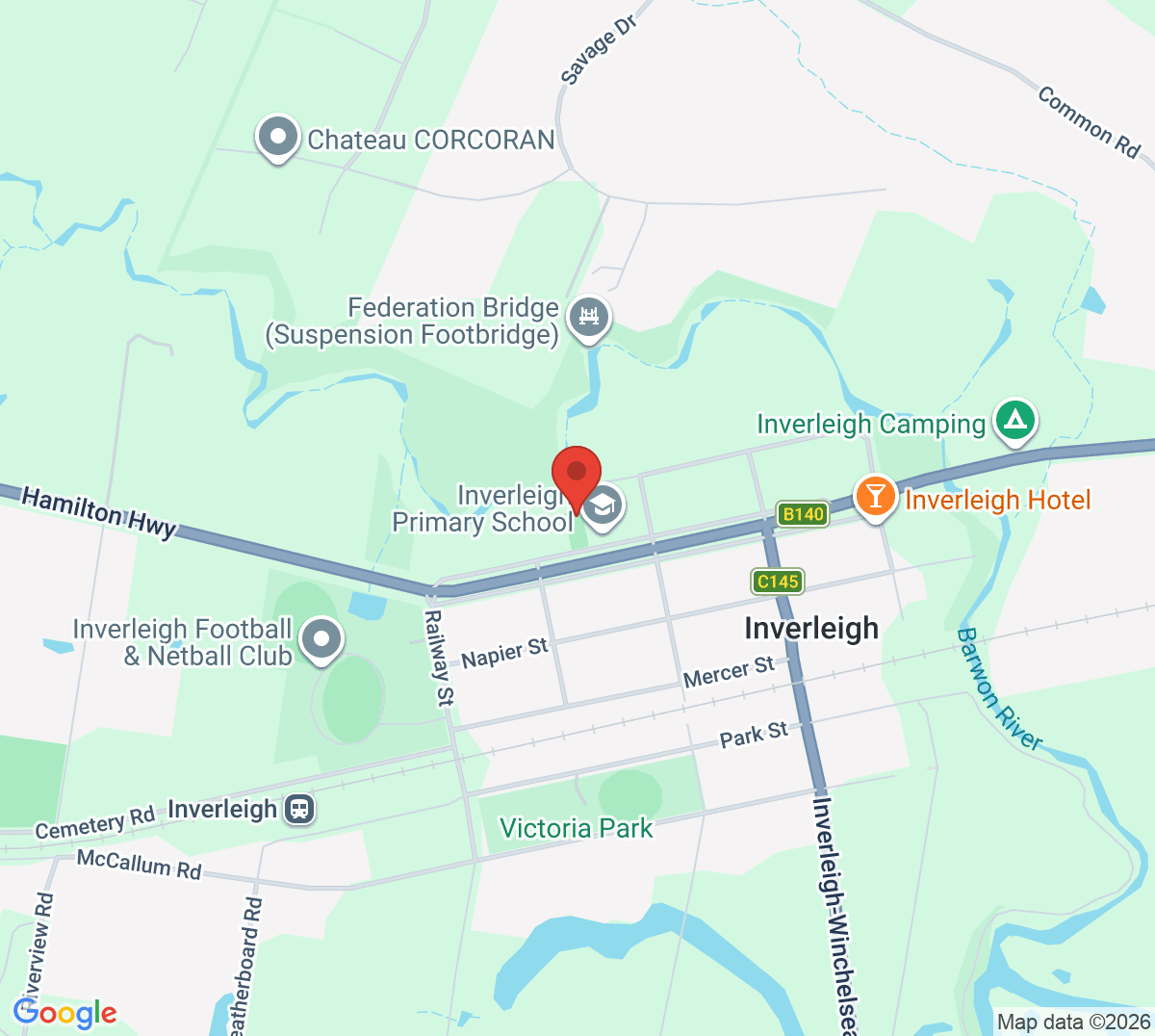 Map of Inverleigh Tennis Club