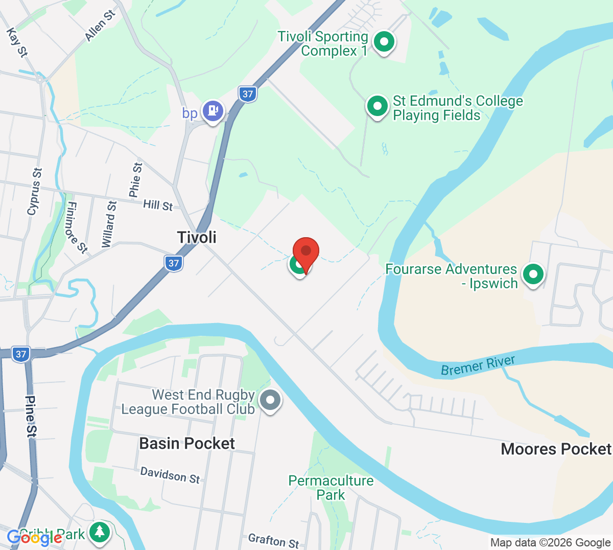 Map of Ipswich Tennis Centre