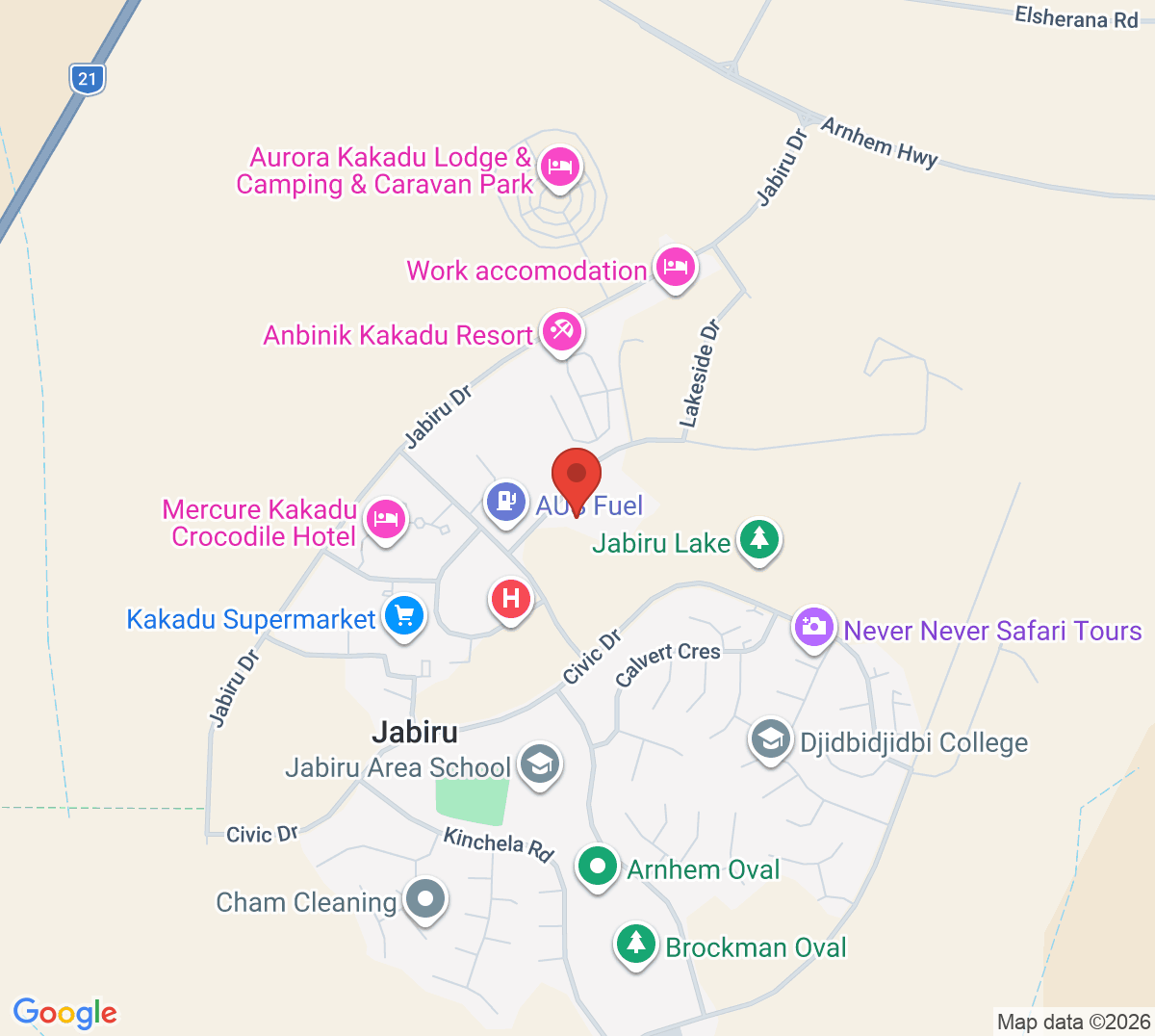 Map of Jabiru Tennis Court