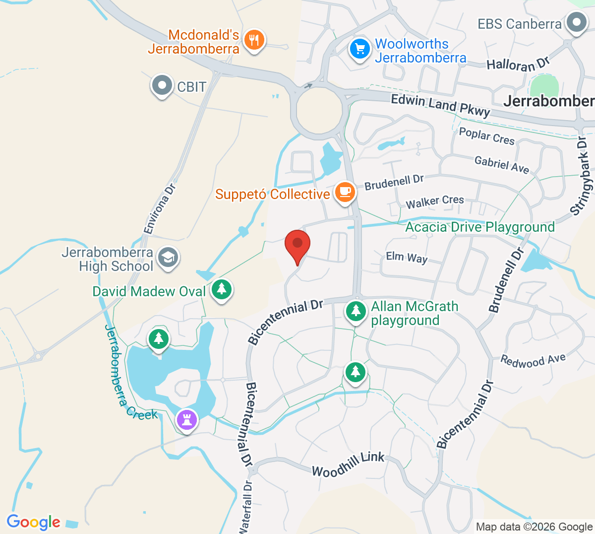 Map of Jerrabomberra Tennis Club