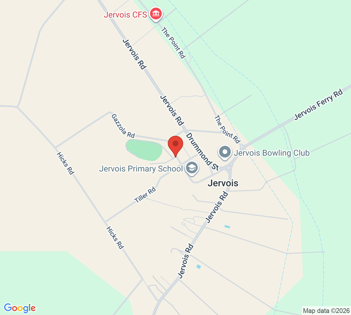 Map of Jervois Combined Sports Club