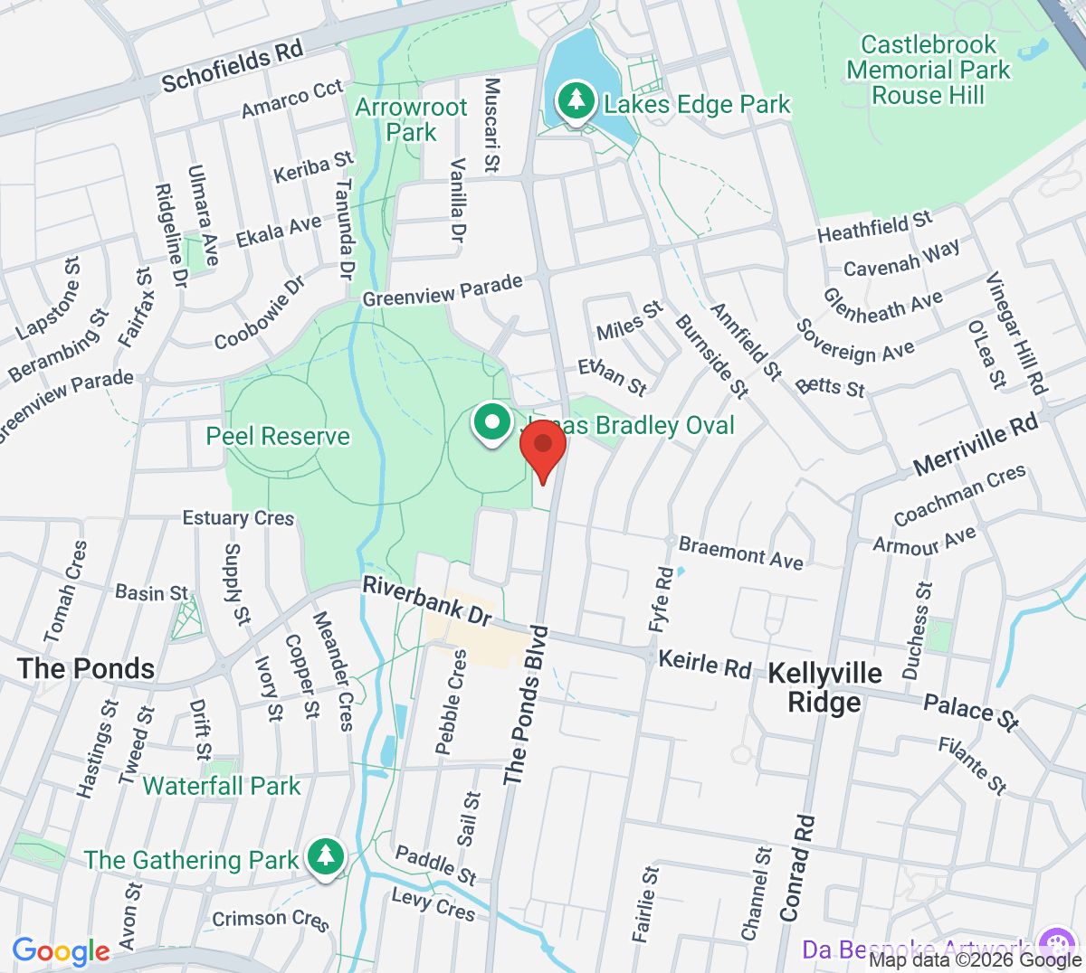 Map of Jonas Bradley Park Tennis Courts