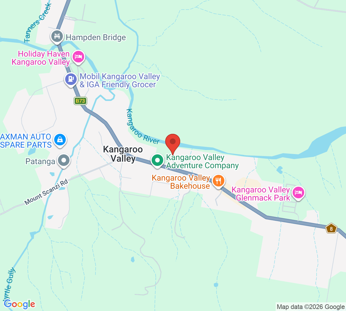 Map of Kangaroo Valley Tennis Courts