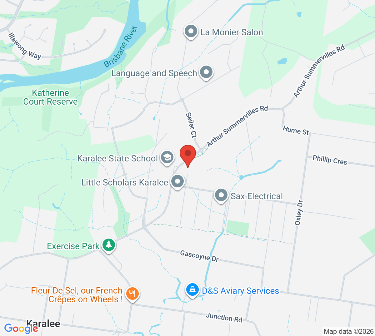 Map of Karalee Tennis Centre