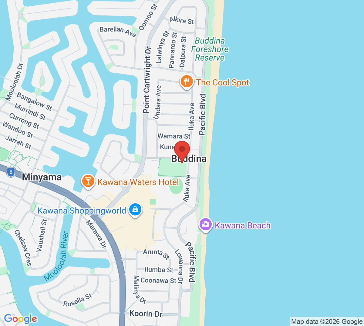 Map of Kawana Tennis Club