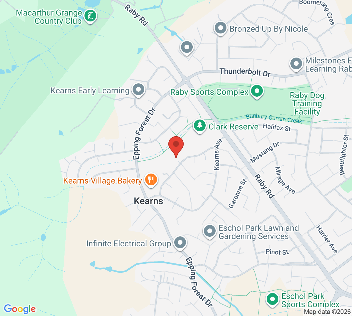 Map of Kearns Tennis Courts