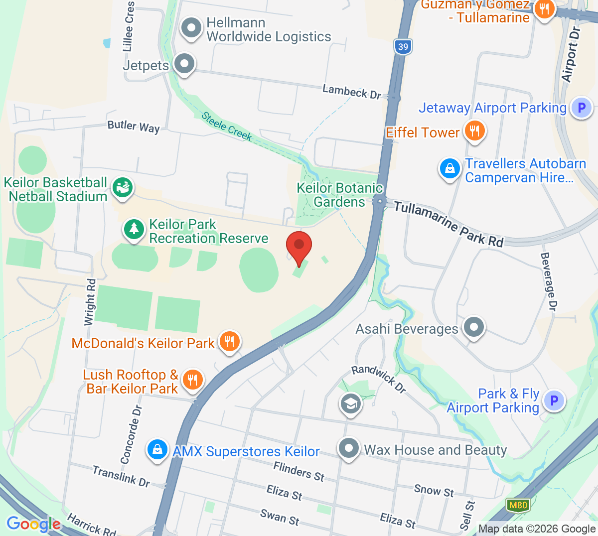 Map of Keilor Park Tennis Club