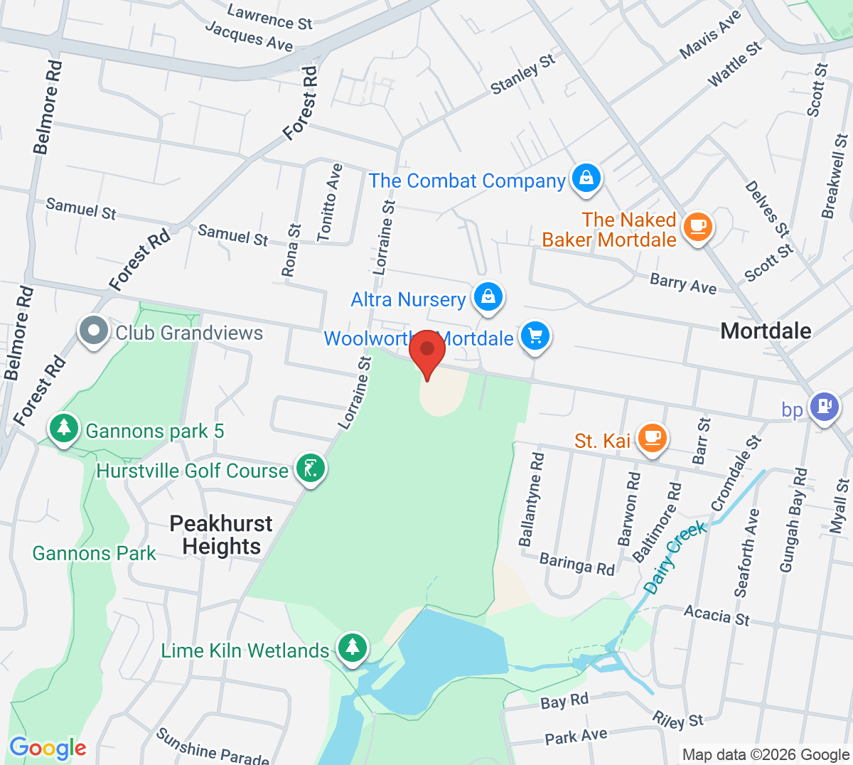 Map of Ken Rosewall Tennis Centre