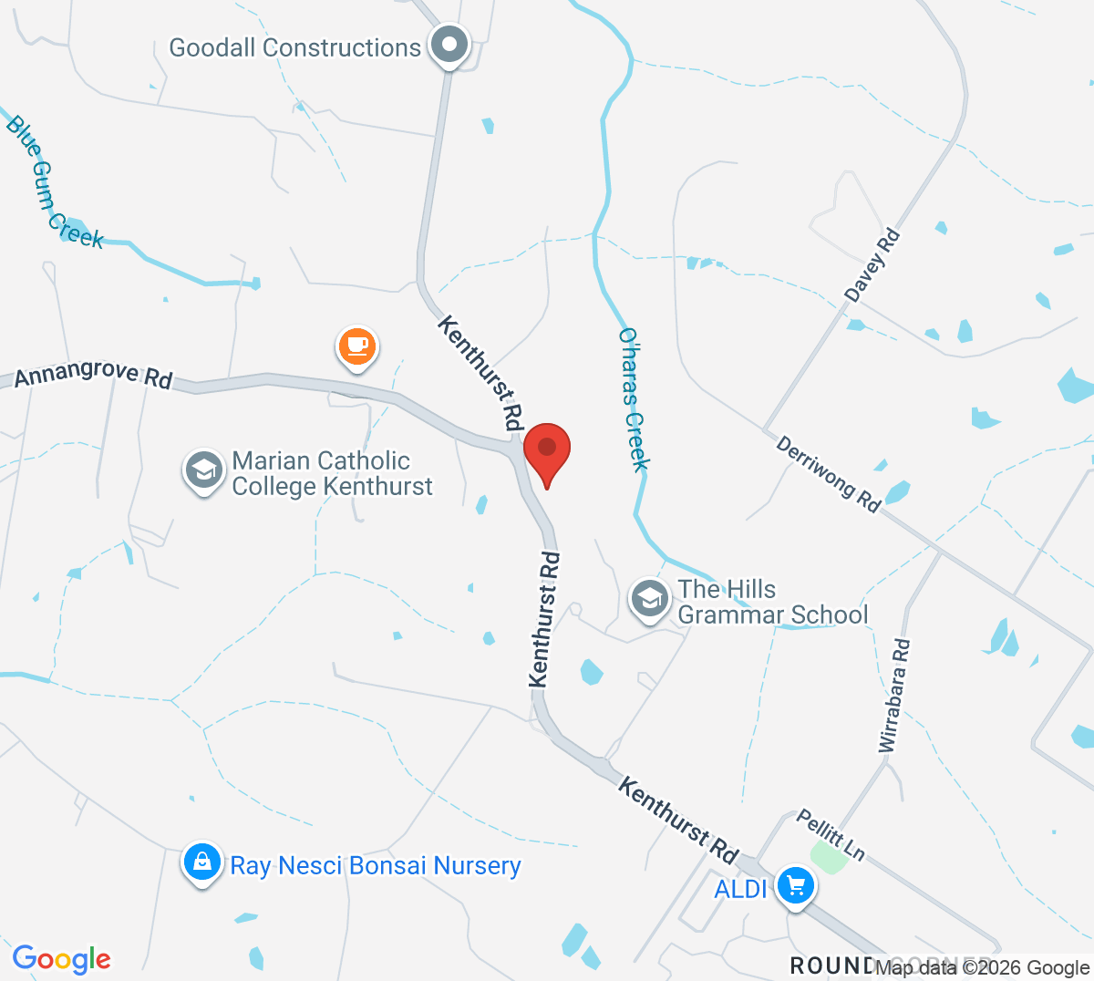 Map of Hills Grammar Tennis Centre