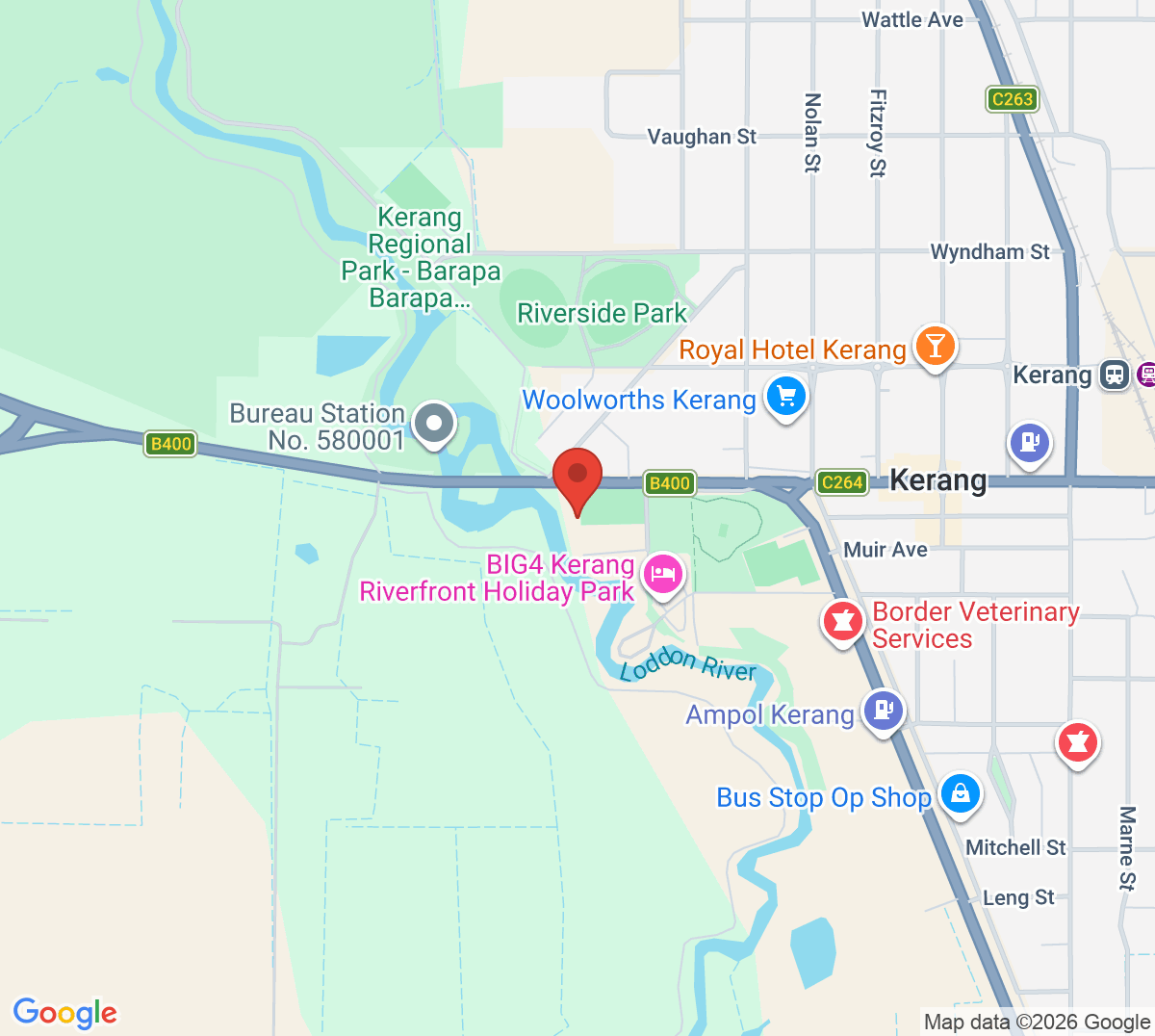 Map of Kerang Lawn Tennis Court