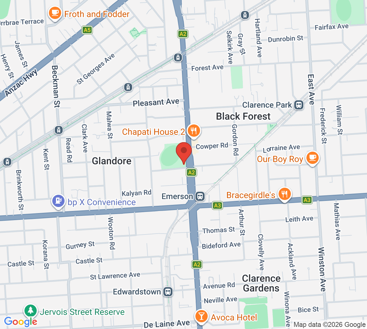 Map of Kesmond Tennis Club (Glandore)